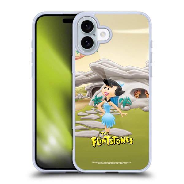 The Flintstones Characters Betty Rubble Soft Gel Case for Apple iPhone 16 Plus