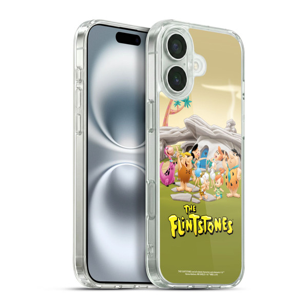 The Flintstones Characters Stone House Soft Gel Case for Apple iPhone 16 Plus & MagSafe