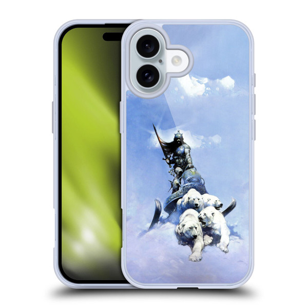 Frank Frazetta Fantasy Silver Warrior Soft Gel Case for Apple iPhone 16