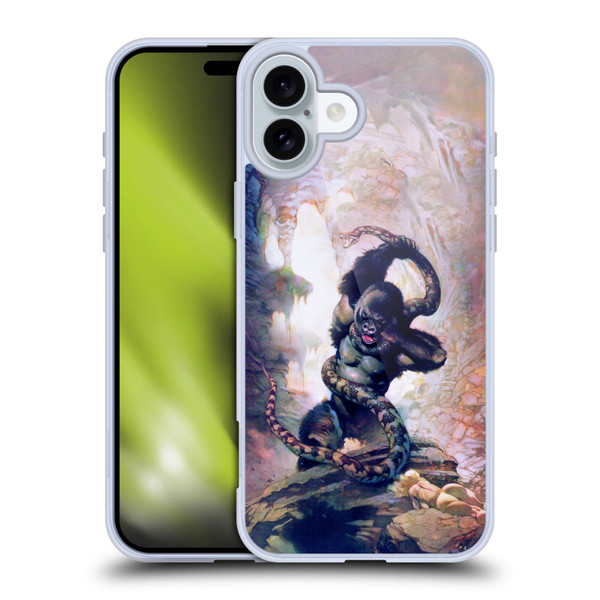 Frank Frazetta Fantasy Gorilla With Snake Soft Gel Case for Apple iPhone 16 Plus