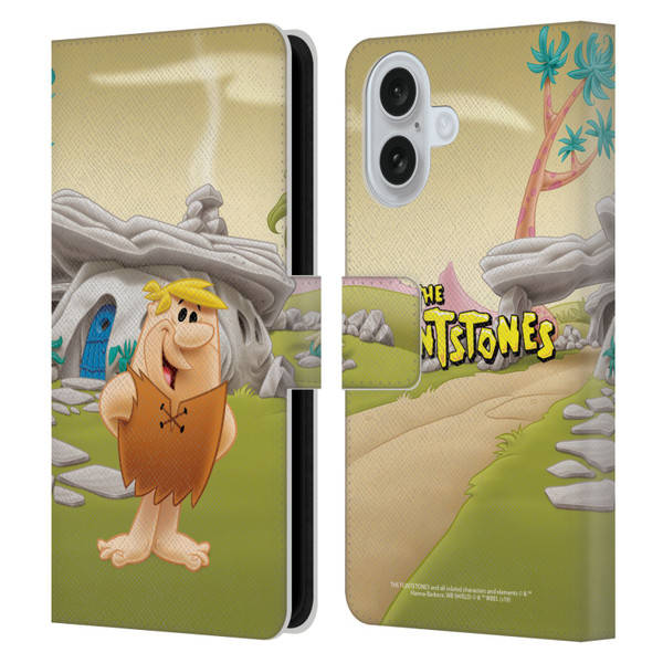 The Flintstones Characters Barney Rubble Leather Book Wallet Case Cover For Apple iPhone 16
