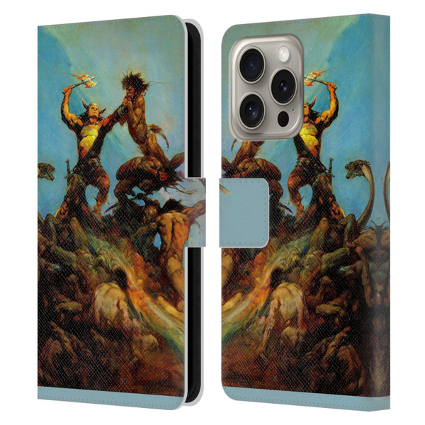 Frank Frazetta Fantasy Indomitable Leather Book Wallet Case Cover For Apple iPhone 16 Pro