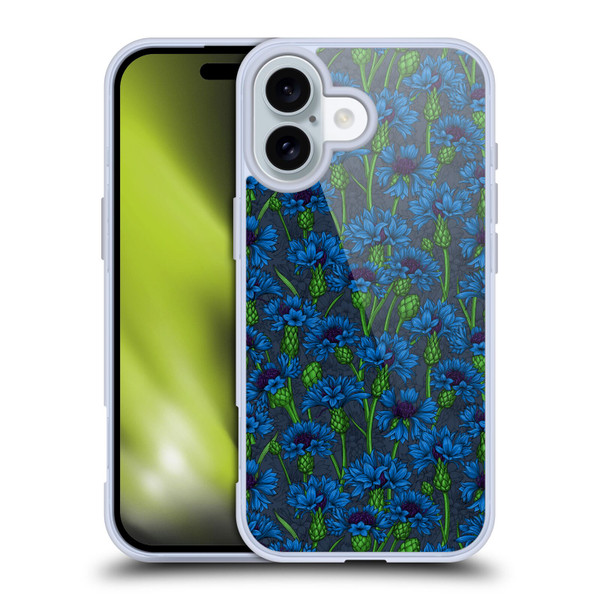 Katerina Kirilova Art Blue Cornflowers Soft Gel Case for Apple iPhone 16