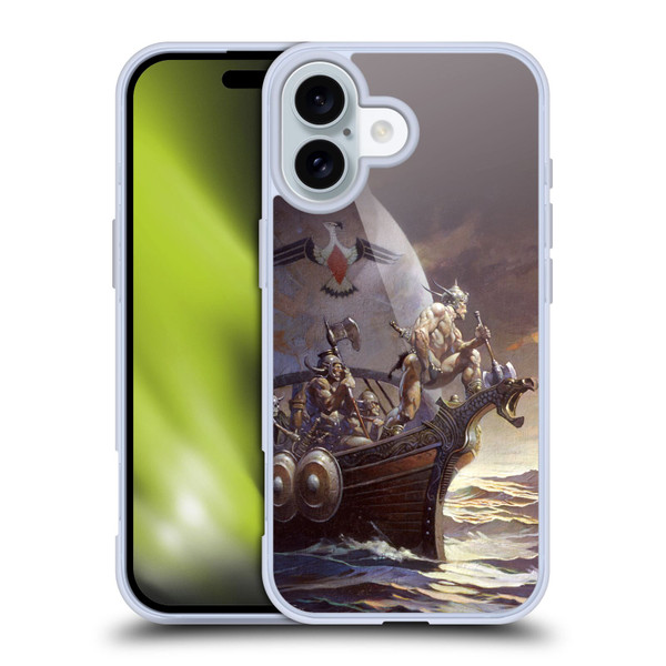 Frank Frazetta Medieval Fantasy Kane on Golden Sea Soft Gel Case for Apple iPhone 16
