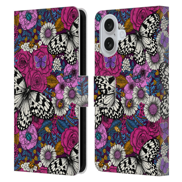 Katerina Kirilova Floral Patterns Colorful Garden Leather Book Wallet Case Cover For Apple iPhone 16