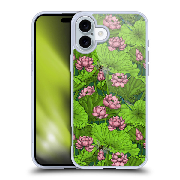 Katerina Kirilova Graphics Lotus Garden Soft Gel Case for Apple iPhone 16 Plus