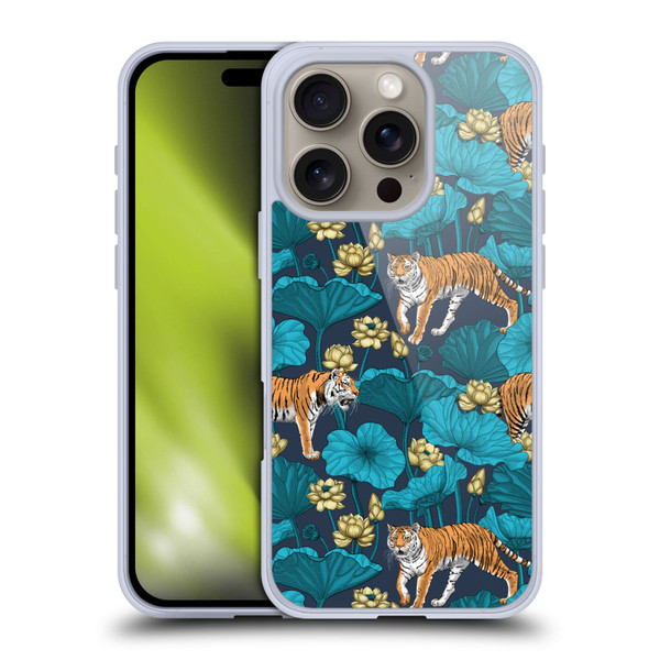 Katerina Kirilova Graphics Tigers In Lotus Pond Soft Gel Case for Apple iPhone 16 Pro