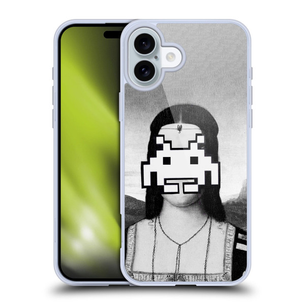 LouiJoverArt Black And White Renaissance Invaders Soft Gel Case for Apple iPhone 16 Plus