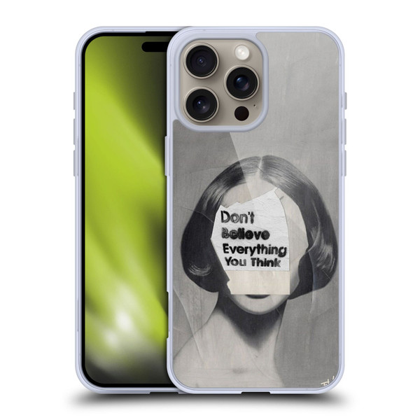 LouiJoverArt Black And White Think Soft Gel Case for Apple iPhone 16 Pro Max