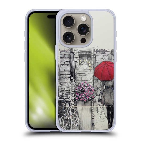 LouiJoverArt Red Ink Amsterdam Walk Soft Gel Case for Apple iPhone 16 Pro