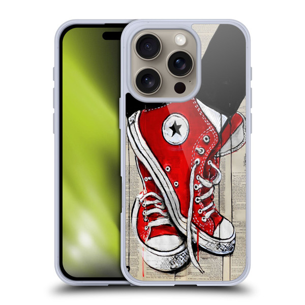 LouiJoverArt Red Ink Shoes Soft Gel Case for Apple iPhone 16 Pro