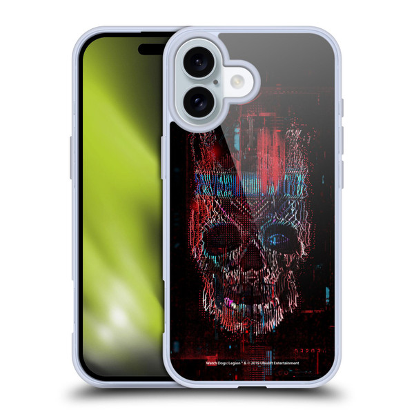 Watch Dogs Legion Key Art Skull Glitch Soft Gel Case for Apple iPhone 16