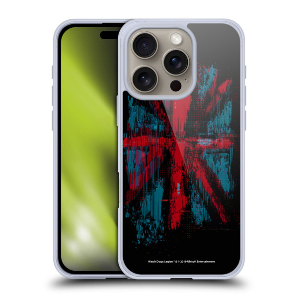 Watch Dogs Legion Key Art Flag Glitch Soft Gel Case for Apple iPhone 16 Pro