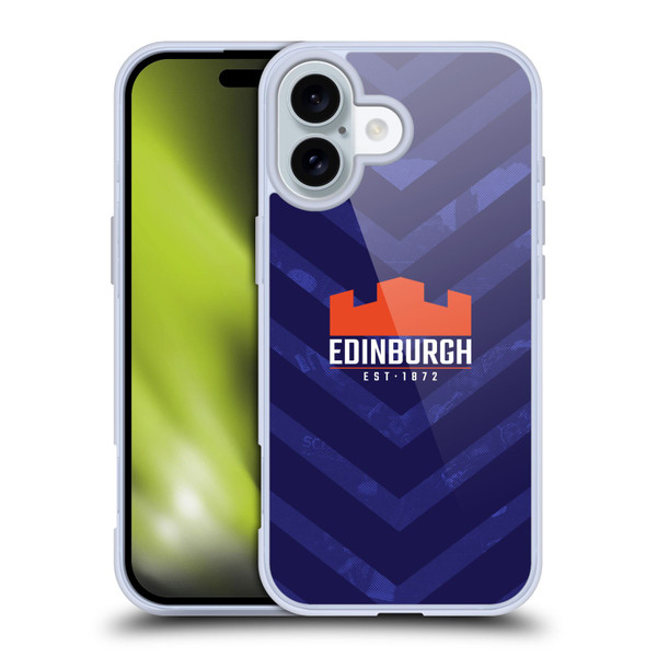 Edinburgh Rugby Graphic Art Blue Pattern Soft Gel Case for Apple iPhone 16