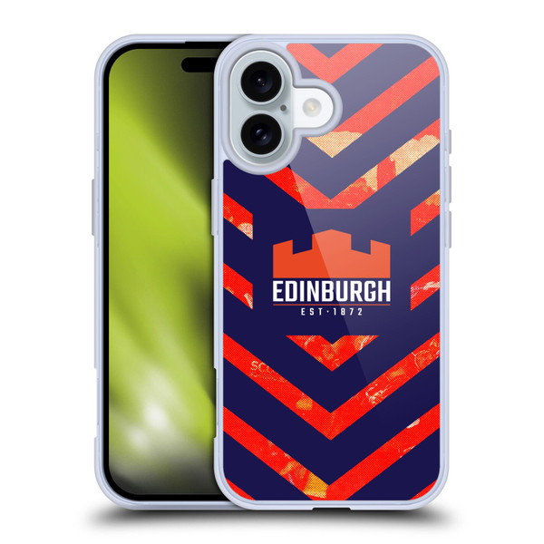 Edinburgh Rugby Graphic Art Orange Pattern Soft Gel Case for Apple iPhone 16