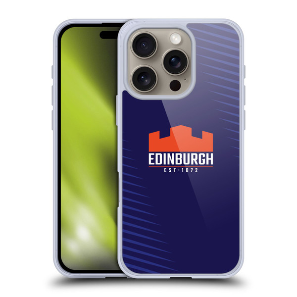Edinburgh Rugby Graphic Art Blue Logo Soft Gel Case for Apple iPhone 16 Pro