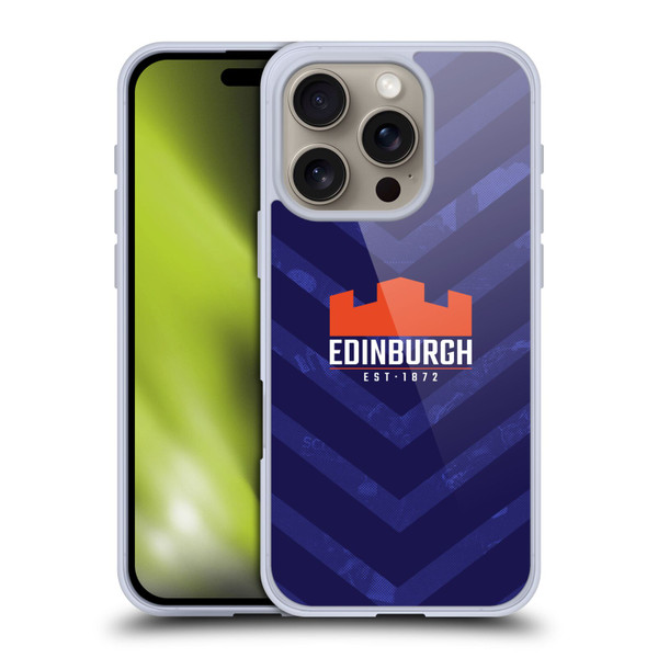 Edinburgh Rugby Graphic Art Blue Pattern Soft Gel Case for Apple iPhone 16 Pro