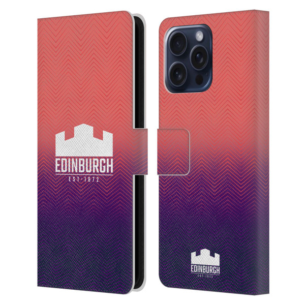 Edinburgh Rugby Graphic Art Training Leather Book Wallet Case Cover For Apple iPhone 16 Pro Max