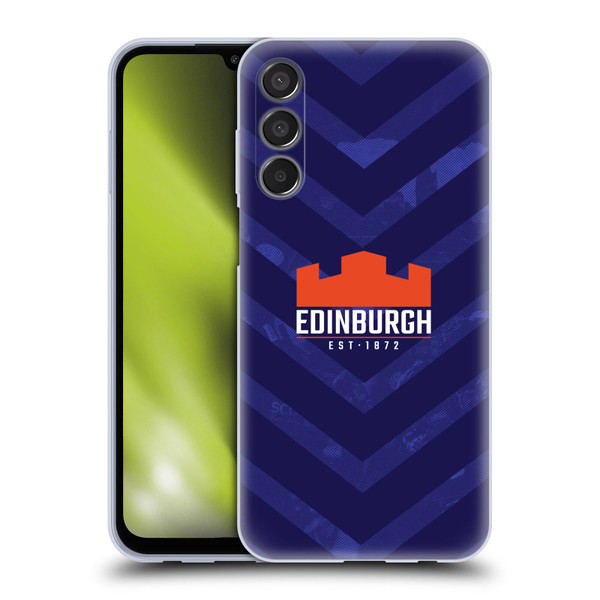Edinburgh Rugby Graphic Art Blue Pattern Soft Gel Case for Samsung Galaxy M15/F15 5G