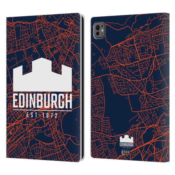 Edinburgh Rugby Graphics Map Leather Book Wallet Case Cover For Apple iPad Pro 11 M4 2024