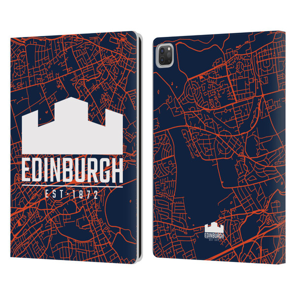 Edinburgh Rugby Graphics Map Leather Book Wallet Case Cover For Apple iPad Pro 13 M4 2024