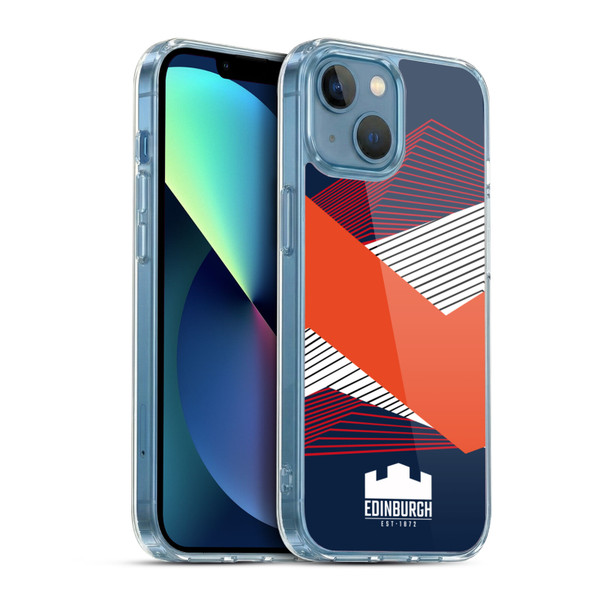 Edinburgh Rugby Graphics Shapes Soft Gel Case for Apple iPhone 13 Mini & MagSafe