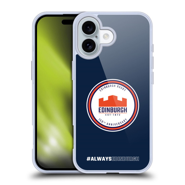 Edinburgh Rugby Graphics 150th Logo Soft Gel Case for Apple iPhone 16