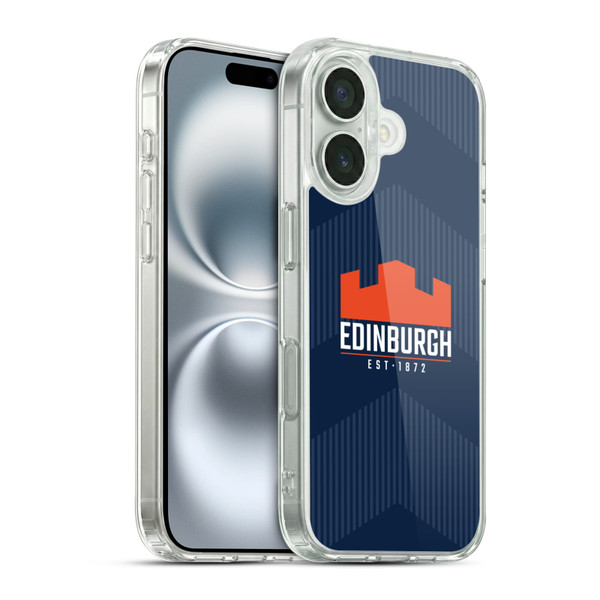Edinburgh Rugby Graphics Lines Soft Gel Case for Apple iPhone 16 & MagSafe