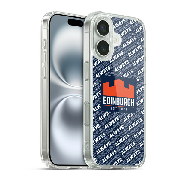 Edinburgh Rugby Graphics Logo Pattern Soft Gel Case for Apple iPhone 16 & MagSafe