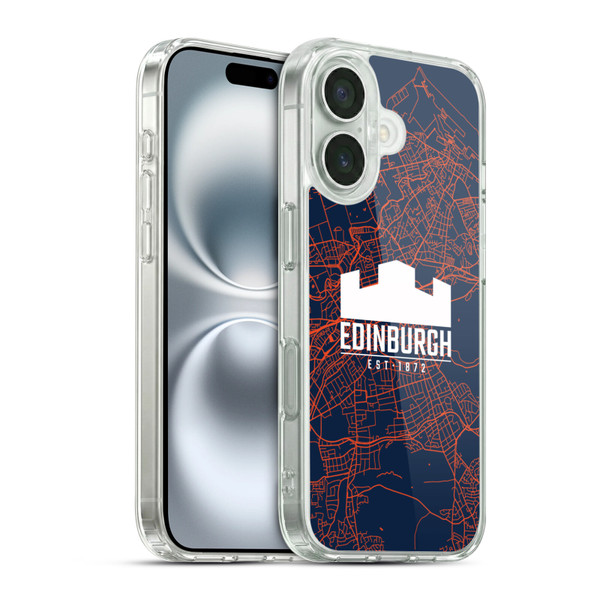 Edinburgh Rugby Graphics Map Soft Gel Case for Apple iPhone 16 & MagSafe