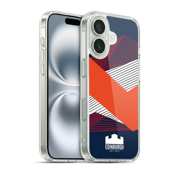 Edinburgh Rugby Graphics Shapes Soft Gel Case for Apple iPhone 16 & MagSafe