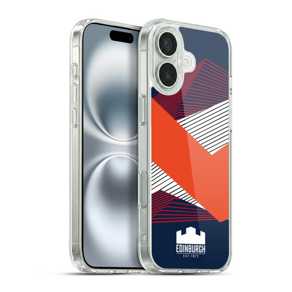 Edinburgh Rugby Graphics Shapes Soft Gel Case for Apple iPhone 16 Plus & MagSafe