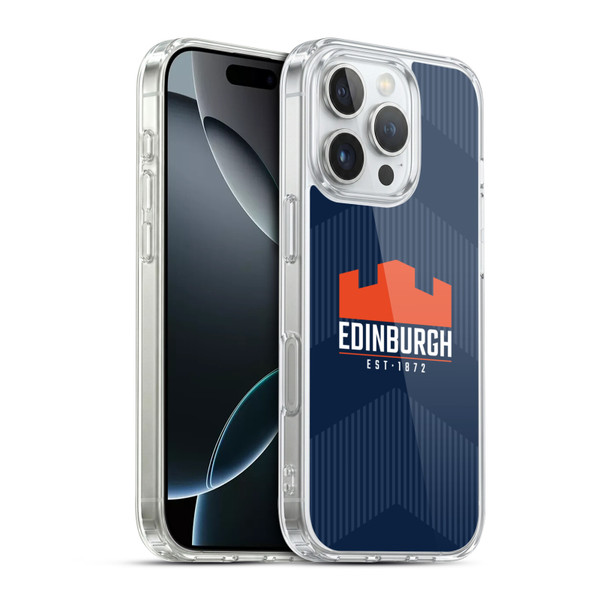 Edinburgh Rugby Graphics Lines Soft Gel Case for Apple iPhone 16 Pro & MagSafe