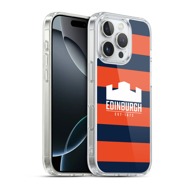 Edinburgh Rugby Graphics Stripes Soft Gel Case for Apple iPhone 16 Pro & MagSafe