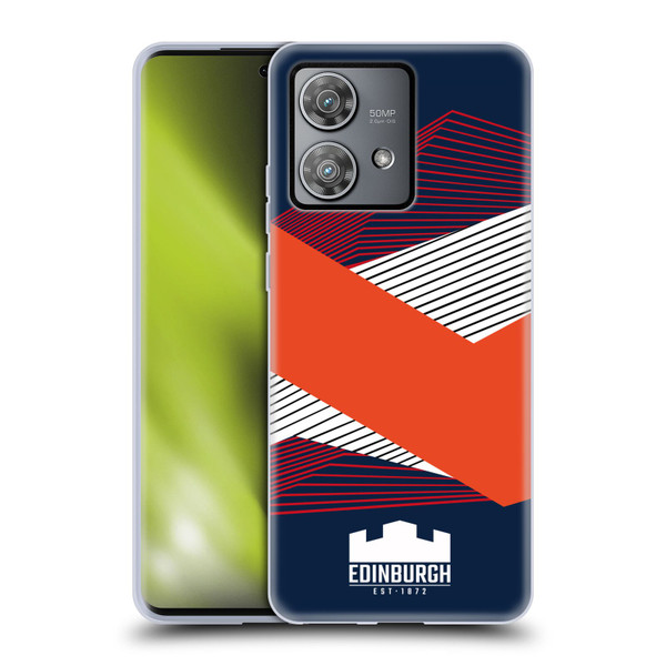 Edinburgh Rugby Graphics Shapes Soft Gel Case for Motorola Edge 40 Neo 5G