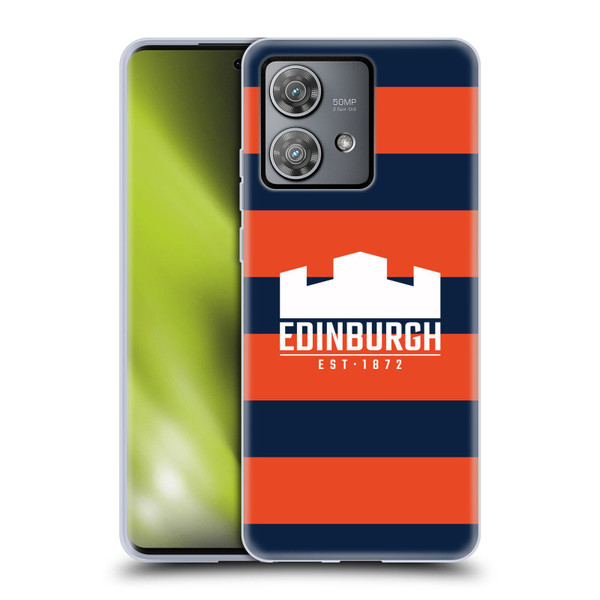 Edinburgh Rugby Graphics Stripes Soft Gel Case for Motorola Edge 40 Neo 5G