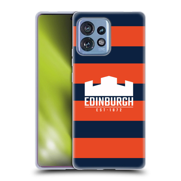 Edinburgh Rugby Graphics Stripes Soft Gel Case for Motorola Moto Edge 40 Pro