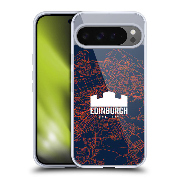 Edinburgh Rugby Graphics Map Soft Gel Case for Google Pixel 9 Pro XL
