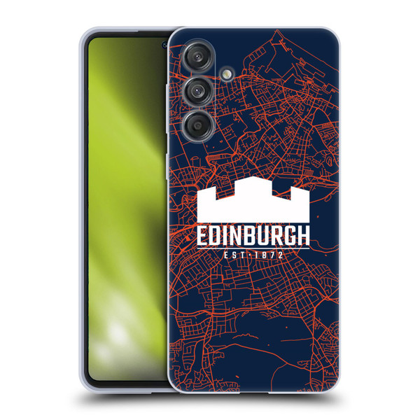 Edinburgh Rugby Graphics Map Soft Gel Case for Samsung Galaxy M55 5G