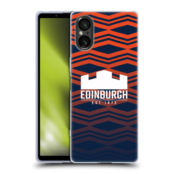 Edinburgh Rugby Graphics Pattern Gradient Soft Gel Case for Sony Xperia 5 V 5G