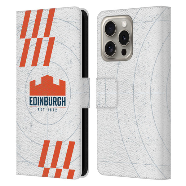 Edinburgh Rugby Logo Art White Leather Book Wallet Case Cover For Apple iPhone 16 Pro