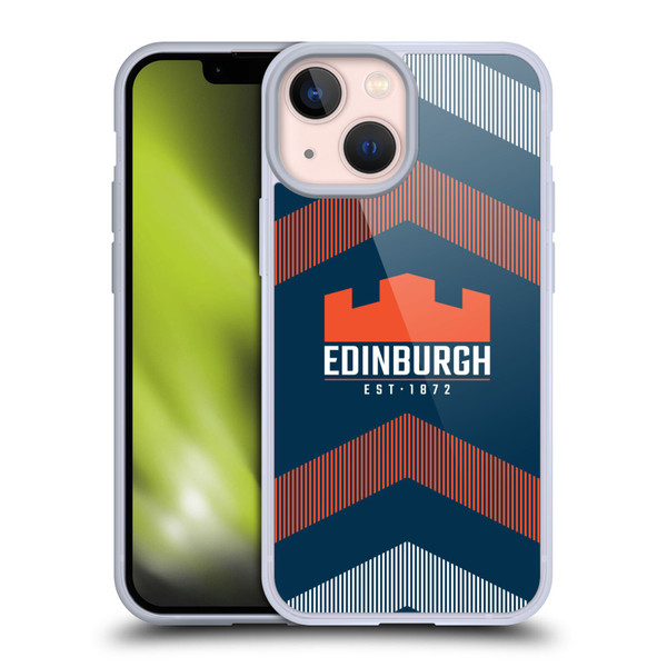 Edinburgh Rugby Logo Art Lines Soft Gel Case for Apple iPhone 13 Mini