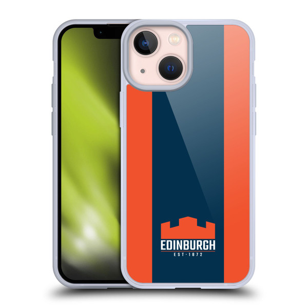 Edinburgh Rugby Logo Art Stripes Soft Gel Case for Apple iPhone 13 Mini