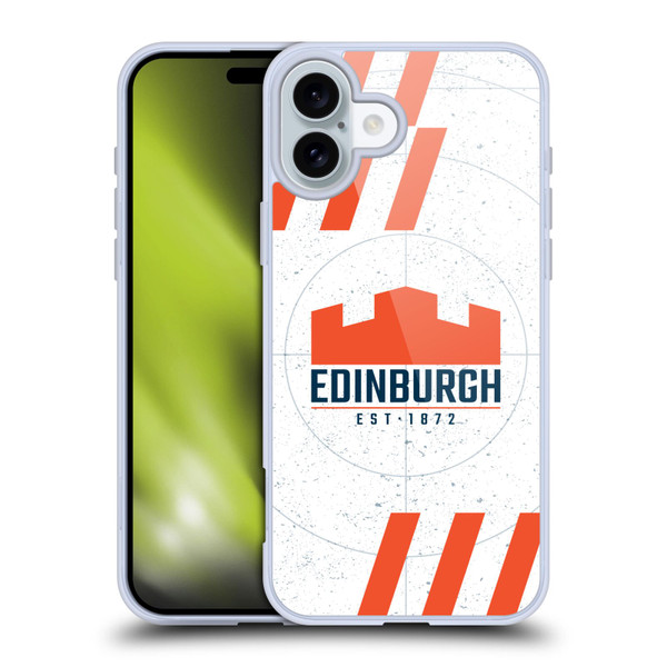 Edinburgh Rugby Logo Art White Soft Gel Case for Apple iPhone 16 Plus