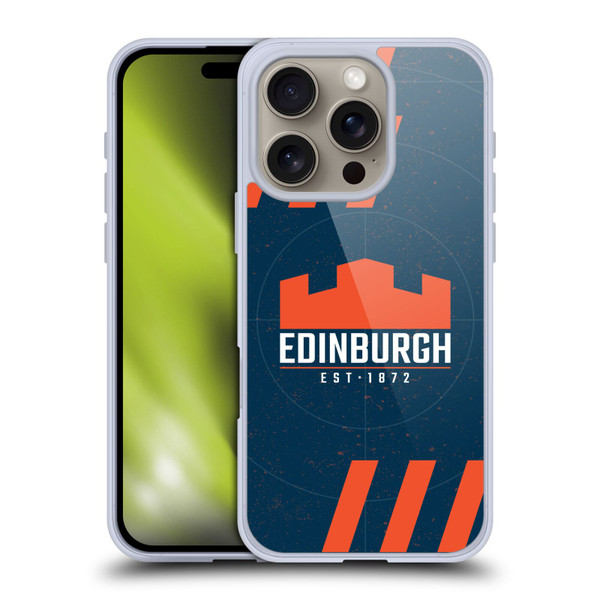Edinburgh Rugby Logo Art Navy Blue Soft Gel Case for Apple iPhone 16 Pro
