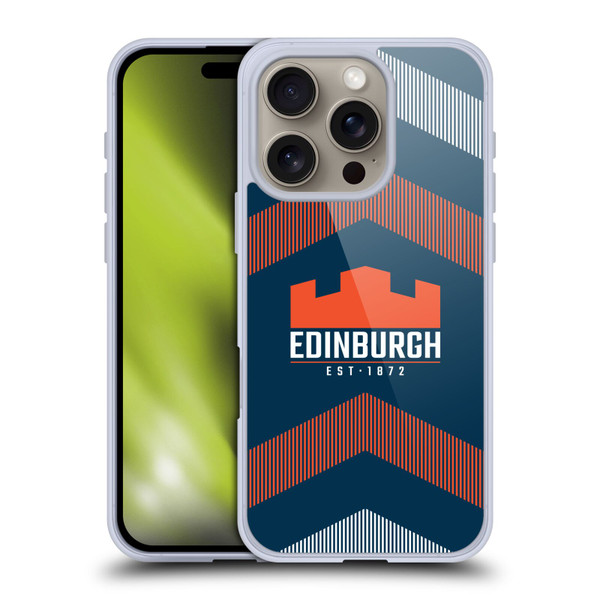 Edinburgh Rugby Logo Art Lines Soft Gel Case for Apple iPhone 16 Pro
