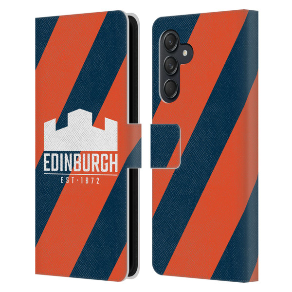 Edinburgh Rugby Logo Art Diagonal Stripes Leather Book Wallet Case Cover For Samsung Galaxy M55 5G