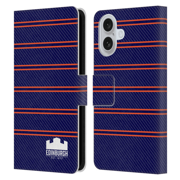 Edinburgh Rugby Logo 2 Stripes Leather Book Wallet Case Cover For Apple iPhone 16