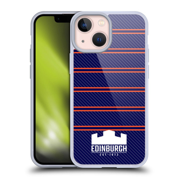 Edinburgh Rugby Logo 2 Stripes Soft Gel Case for Apple iPhone 13 Mini