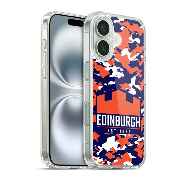 Edinburgh Rugby Logo 2 Camouflage Soft Gel Case for Apple iPhone 16 & MagSafe
